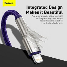 Кабель Baseus Cafule Metal Cable Type-C to Lightning PD 20W 2.4А 1m Фіолетовий