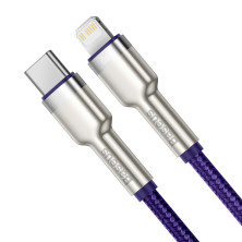 Кабель Baseus Cafule Metal Cable Type-C to Lightning PD 20W 2.4А 1m Фіолетовий