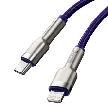 Кабель Baseus Cafule Metal Cable Type-C to Lightning PD 20W 2.4А 1m Фіолетовий