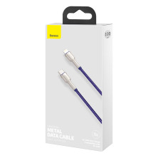 Кабель Baseus Cafule Metal Cable Type-C to Lightning PD 20W 2.4А 1m Фіолетовий