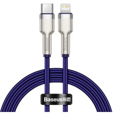 Кабель Baseus Cafule Metal Cable Type-C to Lightning PD 20W 2.4А 1m Фіолетовий