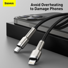 Кабель Baseus Cafule Metal Cable Type-C to Lightning PD 20W 2.4А 2m Чорний