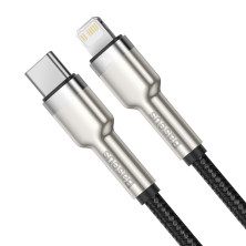 Кабель Baseus Cafule Metal Cable Type-C to Lightning PD 20W 2.4А 2m Чорний