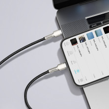 Кабель Baseus Cafule Metal Cable Type-C to Lightning PD 20W 2.4А 2m Чорний