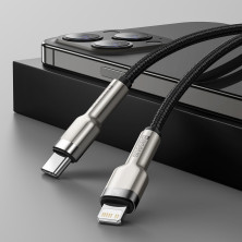 Кабель Baseus Cafule Metal Cable Type-C to Lightning PD 20W 2.4А 2m Чорний