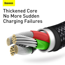 Кабель Baseus Tungsten Gold Fast Charging Data Cable 3-in-1 Cable USB to Lightning+Type-C+MicroUSB 3.5А 1.5m Черный