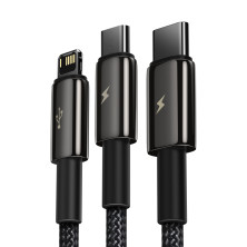 Кабель Baseus Tungsten Gold Fast Charging Data Cable 3-in-1 Cable USB to Lightning+Type-C+MicroUSB 3.5А 1.5m Черный
