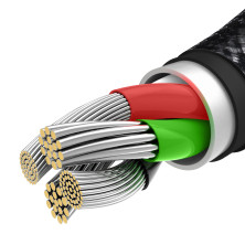 Кабель Baseus Tungsten Gold Fast Charging Data Cable 3-in-1 Cable USB to Lightning+Type-C+MicroUSB 3.5А 1.5m Черный