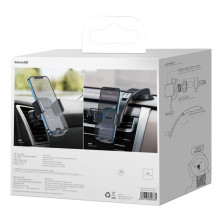 Автодержатель для телефона Baseus Easy Control Clamp Air Outlet Version на торпедо и в воздуховод Черный