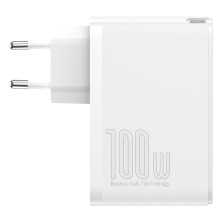 Сетевое зарядное устройство Baseus Quick GaN2 Pro QC4.0+PD3.0 100W 2USB+2Type-C 5A + кабель Baseus Type-C to Type-C 100W 20V/5A 1м Белый