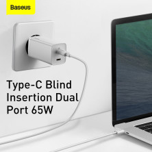 Сетевое зарядное устройство Baseus Quick GaN2 Lite PD3.0 65W 2Type-C 3A Белый