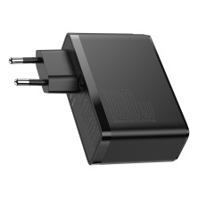 Мережевий зарядний пристрій Baseus Quick GaN2 Pro QC4.0+PD3.0 100W 2USB+2Type-C 5A + кабель Baseus Type-C to Type-C 100W 20V/5A 1м Чорний