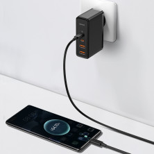 Сетевое зарядное устройство Baseus Quick GaN2 Pro QC4.0+PD3.0 100W 2USB+2Type-C 5A + кабель Baseus Type-C to Type-C 100W 20V/5A 1м Черный