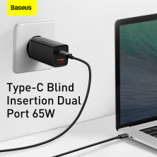 Сетевое зарядное устройство Baseus Quick GaN2 Lite QC4.0+PD3.0 65W USB+Type-C 5A Черный