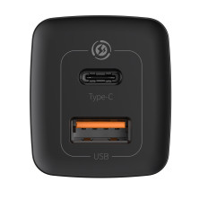 Сетевое зарядное устройство Baseus Quick GaN2 Lite QC4.0+PD3.0 65W USB+Type-C 5A Черный