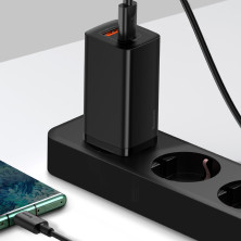 Сетевое зарядное устройство Baseus Quick GaN2 Lite QC4.0+PD3.0 65W USB+Type-C 5A Черный
