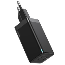 Сетевое зарядное устройство Baseus GaN Mini PD3.0 45W 2Type-C 3A + кабель Baseus Type-C to Type-C 60W 20V/3A 1м Черный