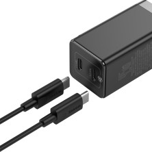 Сетевое зарядное устройство Baseus GaN Mini PD3.0 45W 2Type-C 3A + кабель Baseus Type-C to Type-C 60W 20V/3A 1м Черный