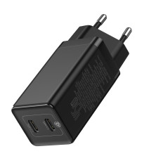 Сетевое зарядное устройство Baseus GaN Mini PD3.0 45W 2Type-C 3A + кабель Baseus Type-C to Type-C 60W 20V/3A 1м Черный