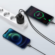 Сетевое зарядное устройство Baseus Compact Quick Charger QC3.0+PD3.0 20W USB+Type-C 3A Черный