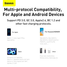 Сетевое зарядное устройство Baseus Compact Quick Charger QC3.0+PD3.0 20W USB+Type-C 3A Черный