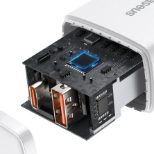 Мережевий зарядний пристрій Baseus Compact Quick Charger QC3.0+PD3.0 20W USB+Type-C 3A Білий