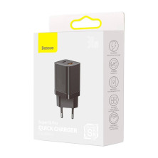 Сетевое зарядное устройство Baseus Super Si Pro Quick Charger QC3.0+PD3.0 30W USB+Type-C 3A Черный