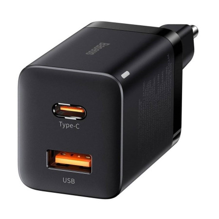Сетевое зарядное устройство Baseus Super Si Pro Quick Charger QC3.0+PD3.0 30W USB+Type-C 3A Черный