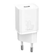 Мережевий зарядний пристрій Baseus Super Si Quick Charger 1C PD3.0 30W Type-C 3A Білий