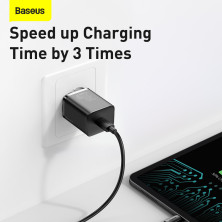 Мережевий зарядний пристрій Baseus Super Si Quick Charger 1C PD3.0 30W Type-C 3A Чорний