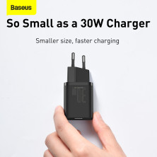 Мережевий зарядний пристрій Baseus Super Si Quick Charger 1C PD3.0 30W Type-C 3A Чорний