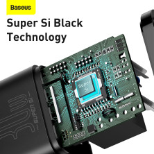 Сетевое зарядное устройство Baseus Super Si Quick Charger 1C PD3.0 30W Type-C 3A Черный