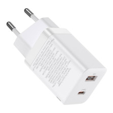 Сетевое зарядное устройство Baseus Super Si Pro Quick Charger QC3.0+PD3.0 30W USB+Type-C 3A Белый