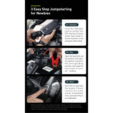 Пускозарядное устройство Бустер Baseus AIR Car Jump Starter Super Energy 3in1 12V 10000mAh 1000A с функцией Павербанка 5V/2.4A и LED фонарика Черный