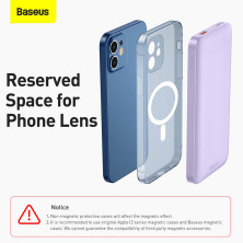 УМБ Baseus Magnetic 1in2 10000mAh 20W 3A QC3.0+PD3.0 с Беспроводной зарядкой Qi 10W Фиолетовый