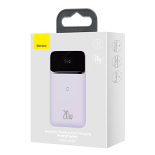 УМБ Baseus Magnetic 1in2 10000mAh 20W 3A QC3.0+PD3.0 с Беспроводной зарядкой Qi 10W Фиолетовый