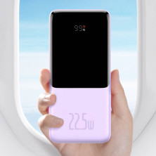 УМБ Baseus Elf Digital Display Fast Charge 10000mAh 22.5W 5A з технологією QC3.0+PD3.0 та iP 20W+Type-C 22.5W кабелем Фіолетовий
