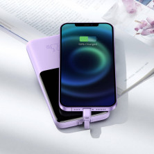 УМБ Baseus Elf Digital Display Fast Charge 10000mAh 22.5W 5A з технологією QC3.0+PD3.0 та iP 20W+Type-C 22.5W кабелем Фіолетовий