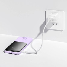 УМБ Baseus Elf Digital Display Fast Charge 10000mAh 22.5W 5A з технологією QC3.0+PD3.0 та iP 20W+Type-C 22.5W кабелем Фіолетовий