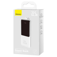 УМБ Baseus Elf Digital Display Fast Charge 10000mAh 22.5W 5A з технологією QC3.0+PD3.0 та iP 20W+Type-C 22.5W кабелем Білий