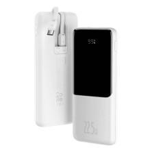 УМБ Baseus Elf Digital Display Fast Charge 10000mAh 22.5W 5A з технологією QC3.0+PD3.0 та iP 20W+Type-C 22.5W кабелем Білий