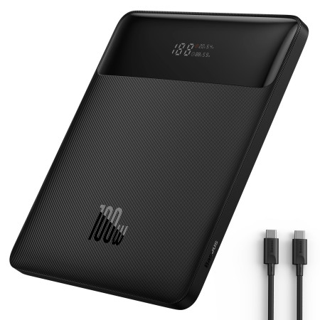 УМБ Baseus Blade Digital Display 20000mAh 100W 5A с технологией QC4.0+PD3.0 + кабель Type-C to Type-C 100W 20V/5A 1м Черный