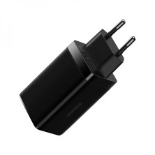 Сетевое зарядное устройство Baseus GaN3 Pro Fast Charger QC4.0+PD3.0 65W USB+2Type-C 3A + кабель Baseus Type-C to Type-C 100W 20V/5A 1м Черный