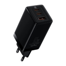 Сетевое зарядное устройство Baseus GaN3 Pro Fast Charger QC4.0+PD3.0 65W USB+2Type-C 3A + кабель Baseus Type-C to Type-C 100W 20V/5A 1м Черный