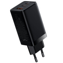 Мережевий зарядний пристрій Baseus GaN3 Pro Fast Charger QC4.0+PD3.0 65W USB+2Type-C 3A + кабель Baseus Type-C to Type-C 100W 20V/5A 1м Чорний