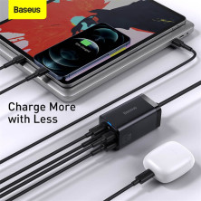 Сетевое зарядное устройство Baseus GaN3 Pro Desktop Fast Charger QC4.0+PD3.0 65W 2USB+2Type-C 3A + кабель Baseus Type-C to Type-C 100W 20V/5A 1м Черный