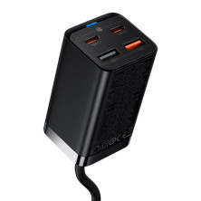 Сетевое зарядное устройство Baseus GaN3 Pro Desktop Fast Charger QC4.0+PD3.0 65W 2USB+2Type-C 3A + кабель Baseus Type-C to Type-C 100W 20V/5A 1м Черный