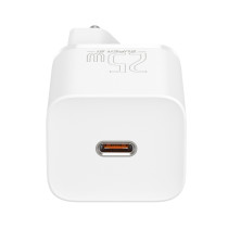 Сетевое зарядное устройство Baseus Super Si Quick Charger 1C QC3.0+PD3.0 25W Type-C 3A + кабель Baseus Type-C to Type-C 3A 1м Белый