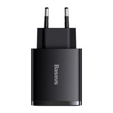 Сетевое зарядное устройство Baseus Compact Quick Charger QC3.0+PD3.0 30W 2USB+Type-C 3A Черный