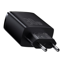 Сетевое зарядное устройство Baseus Compact Quick Charger QC3.0+PD3.0 30W 2USB+Type-C 3A Черный
